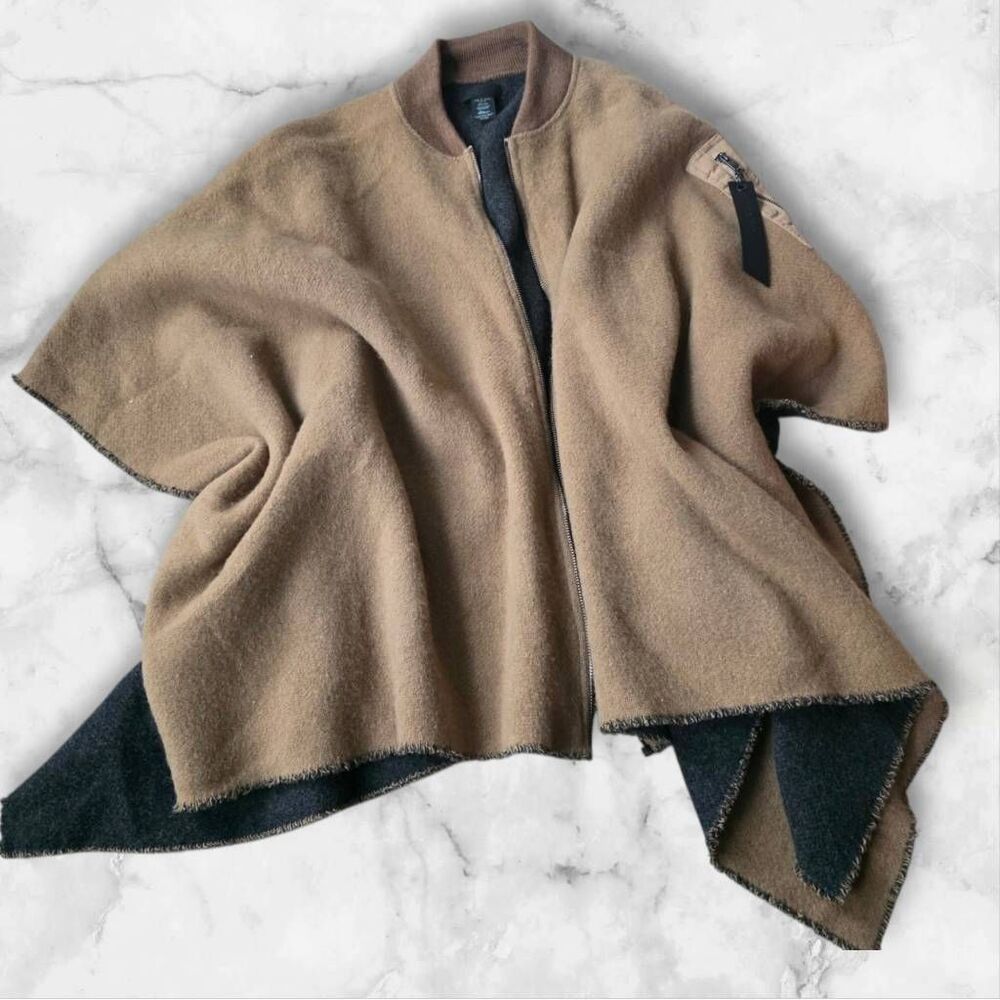 Rag & Bone Wool Bomber Zipper XS Poncho